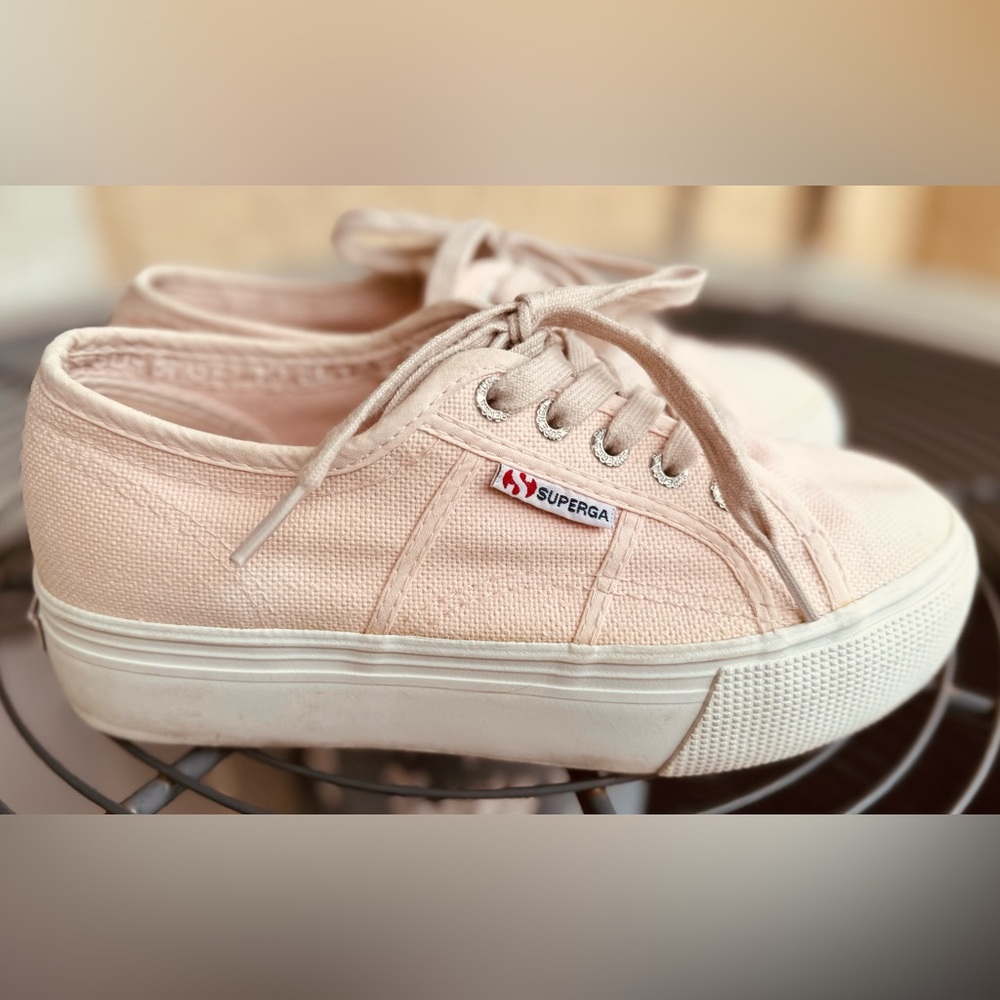 Superga Ballet Pink Platform Sneakers Women Size 6.5
